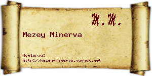 Mezey Minerva névjegykártya